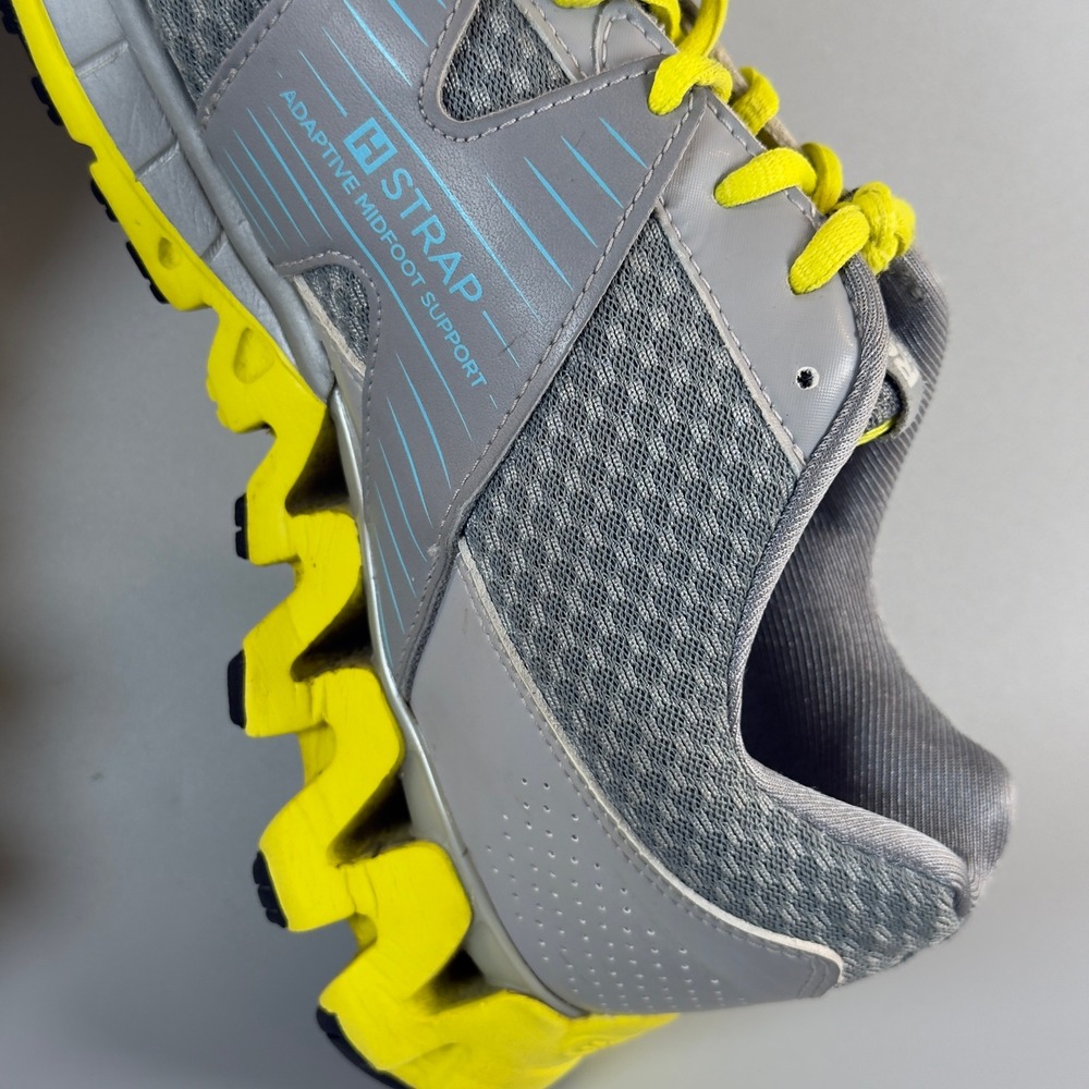 Reebok ZigTech H Strap Womens 9 Workout Shoes Gray Yellow Lace Low Train Sneaker - Picture 12 of 16